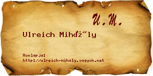 Ulreich Mihály névjegykártya